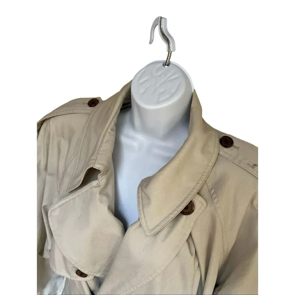 Vintage Yves Saint Laurent Pour Homme Tan Double Breast Lined Trench Coat 40/50